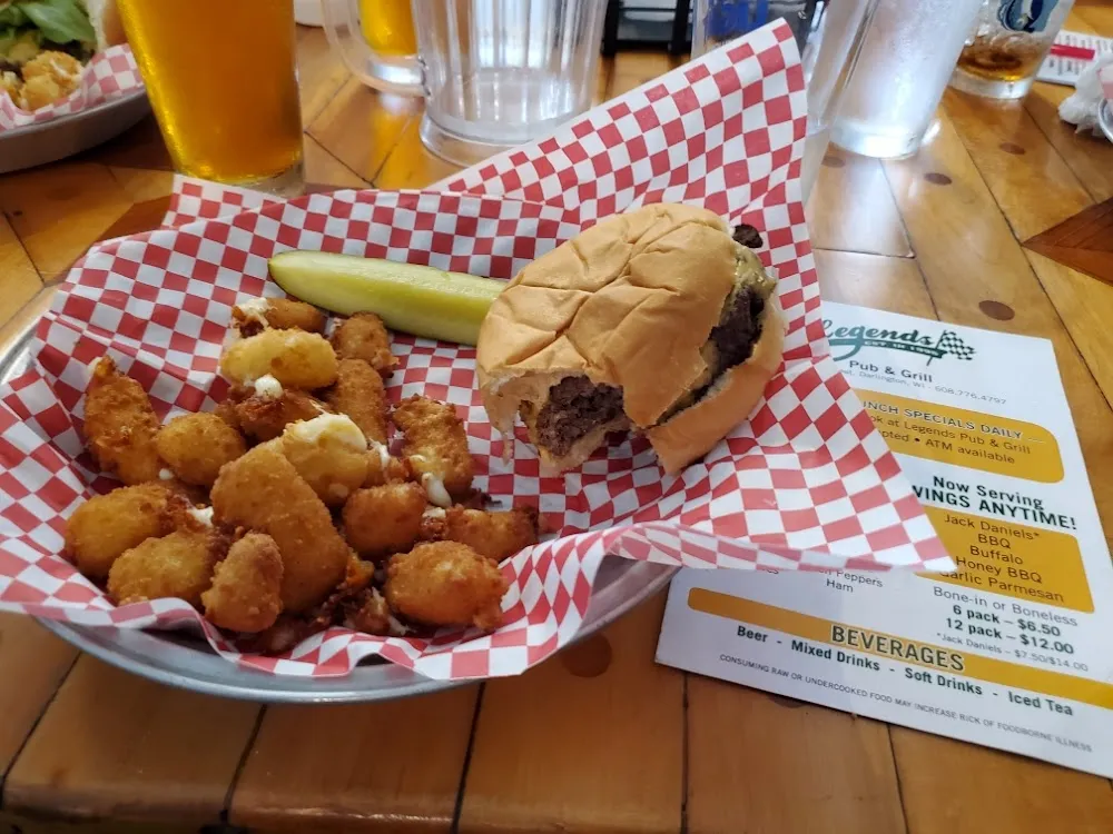 Fresh Grilled Burger and Cheese Curds